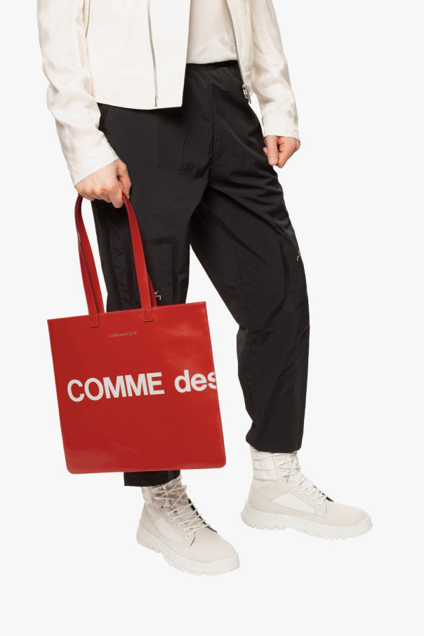 Red Shopper bag Comme des Garcons Maison logo print tote bag Grun SchaferandweinerShops Denmark